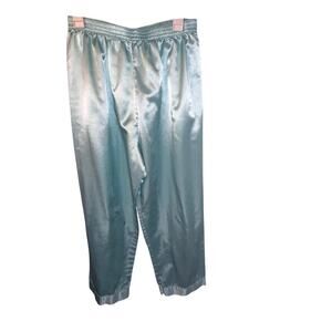 Komar wide leg Hi rise satin ribbon hem pajama bottom pant for women sz large ￼